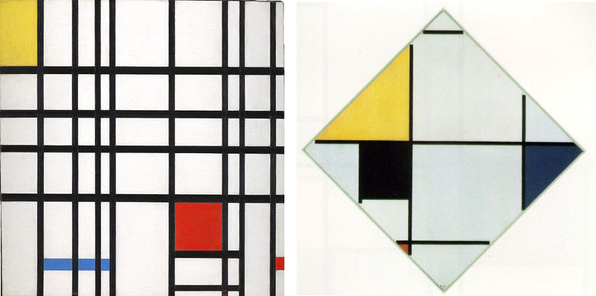 Pinturas geométricas y abstractas de Piet Mondrian