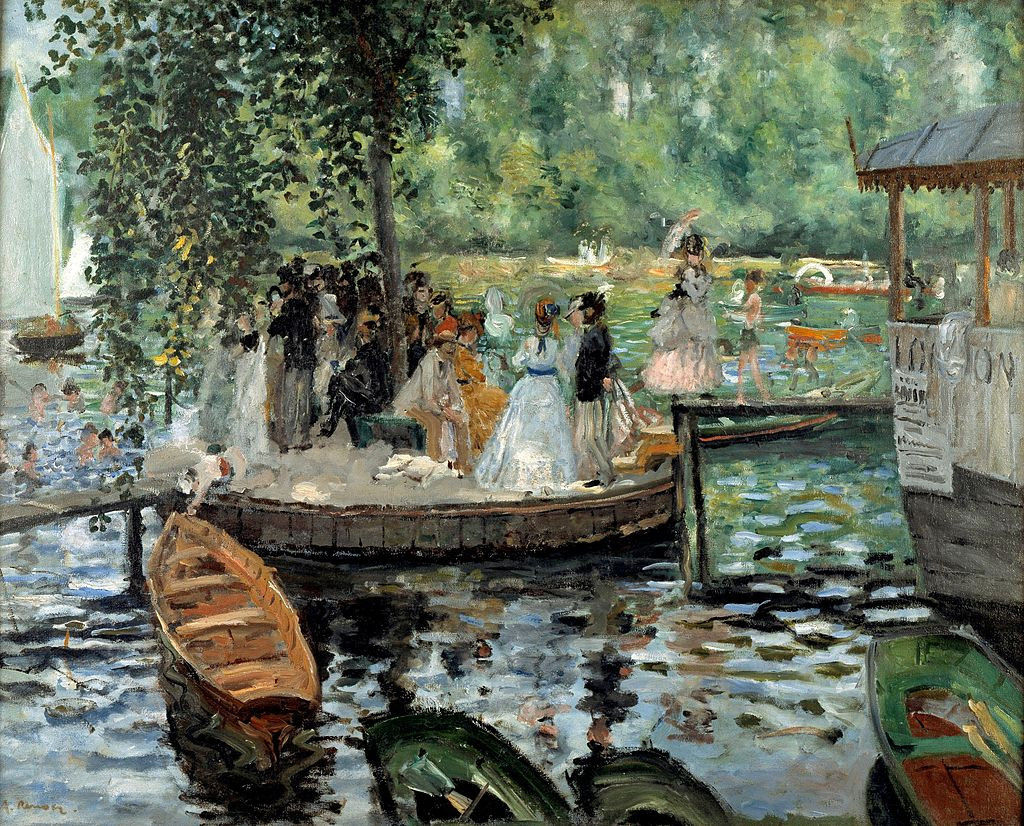 Pintura impresionista de Pierre-Auguste Renoir, La Grenouillere, 1869