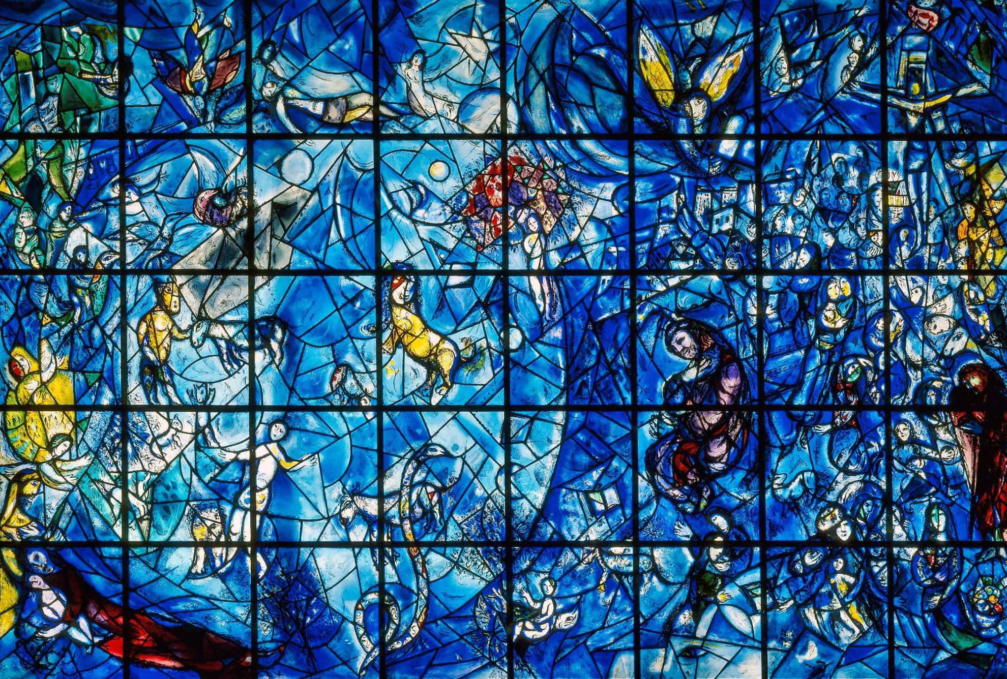 Peace, a monumental window at the United Nations headquarters, New York
