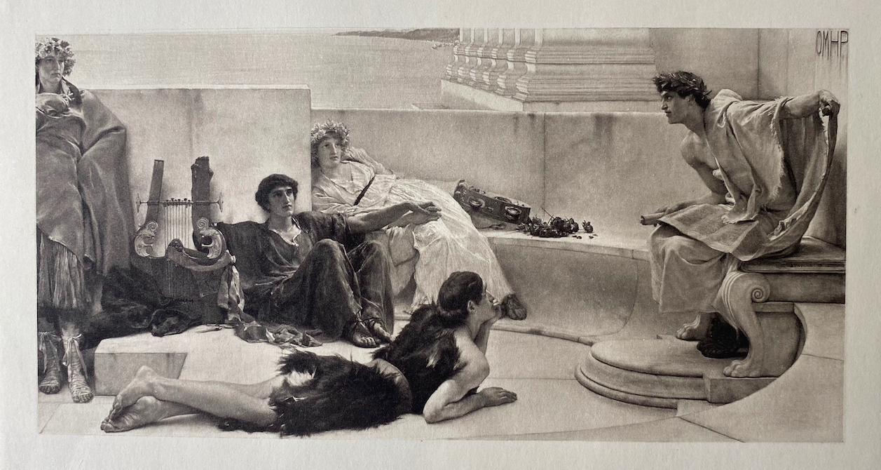 Alma Tadema 'Reading from Homer', original photogravure from c.a. 1885